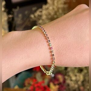 Rainbow Rhinestone Bracelet